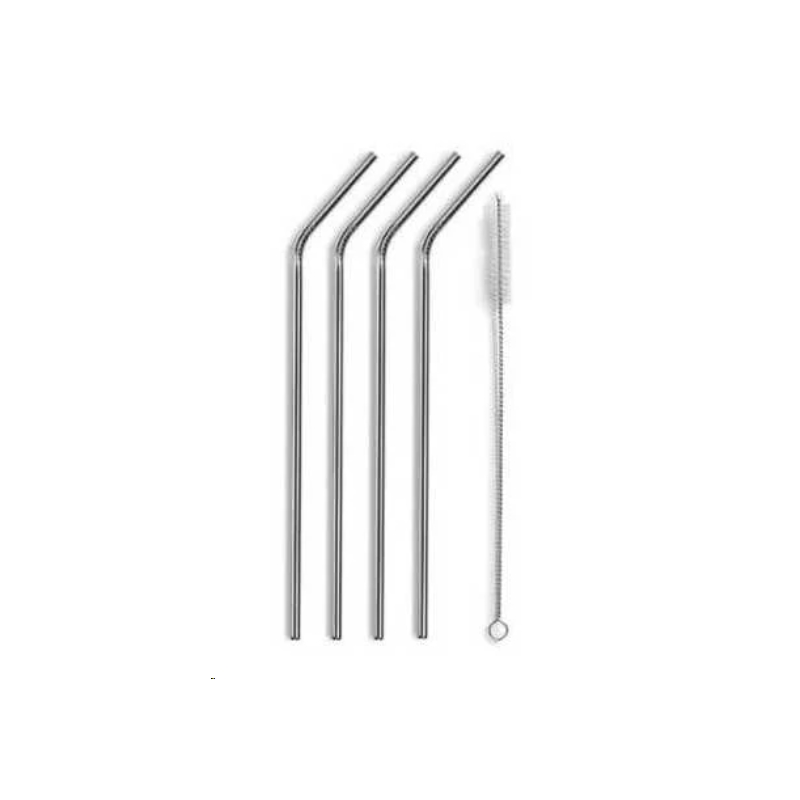 20 Pailles acier inoxydable+ 1 bros