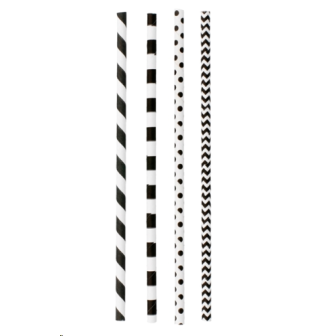 3000 Pailles  noire/blanche papier 