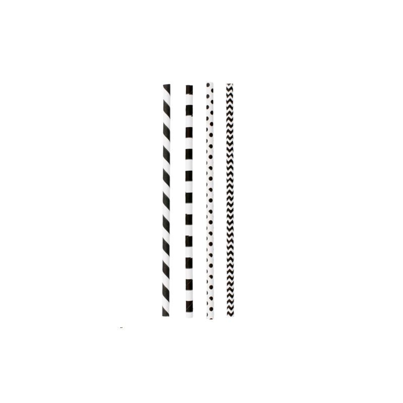 3000 Pailles  noire/blanche papier 