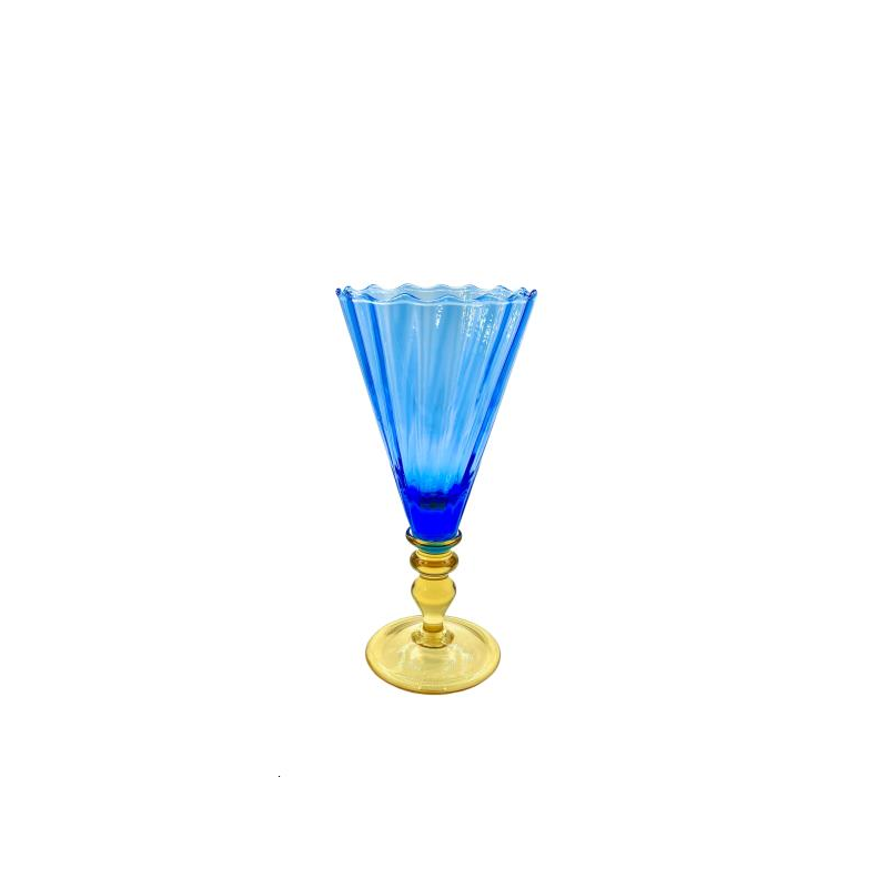 1 VERRE BLEU / OR ONDULE