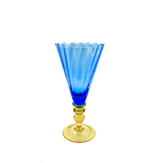 1 VERRE BLEU / OR ONDULE