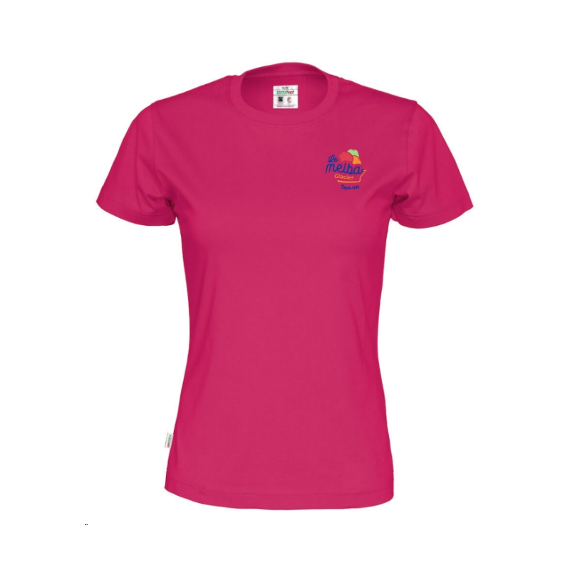T-SHIRT COL ROND FEMME - CERISE 