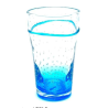 4 Verres tumbler bleu 30cl H14.5cm