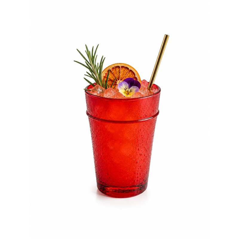 4 Verres Tumbler Rouge 42CL H 18 CM