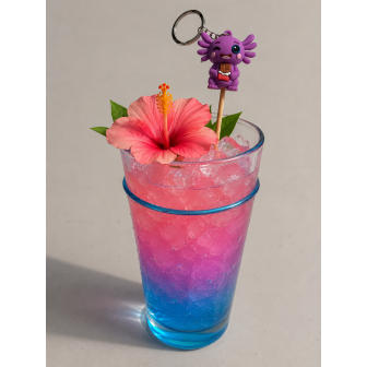 4 Verres tumbler bleu 42CL H 18 CM