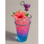 4 Verres tumbler bleu 42CL H 18 CM