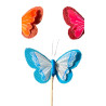 Papillons plumes PM sur pique 25cm