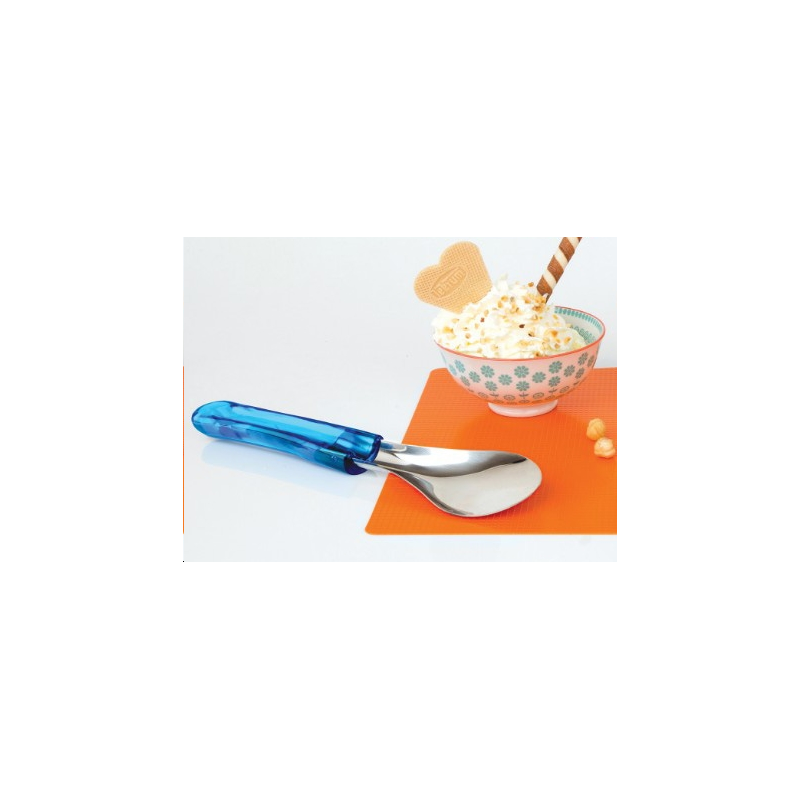  spatule à glace inox manche bleu